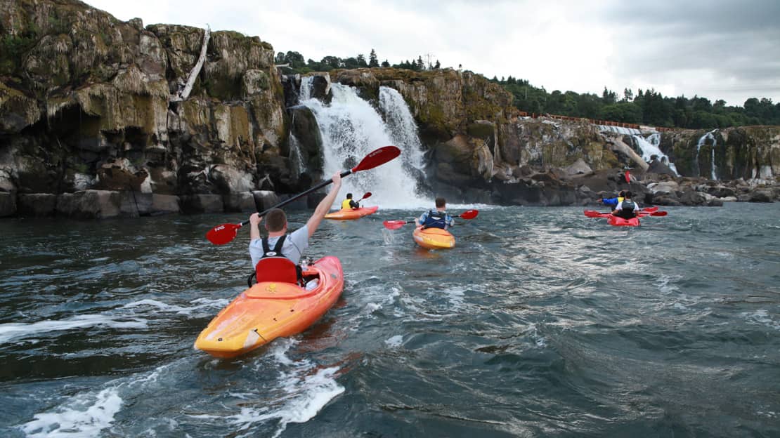 Historic Willamette Falls kayak tour near Oregon City