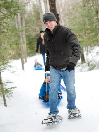 Snowshoeing at New Land Trust, Saranac, New York